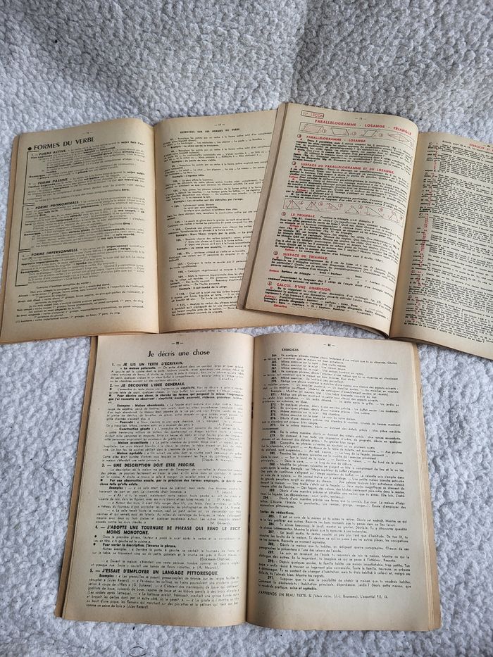 Lot de 3 cahiers de leçon Vintage de 1968 à 1971 - photo numéro 2