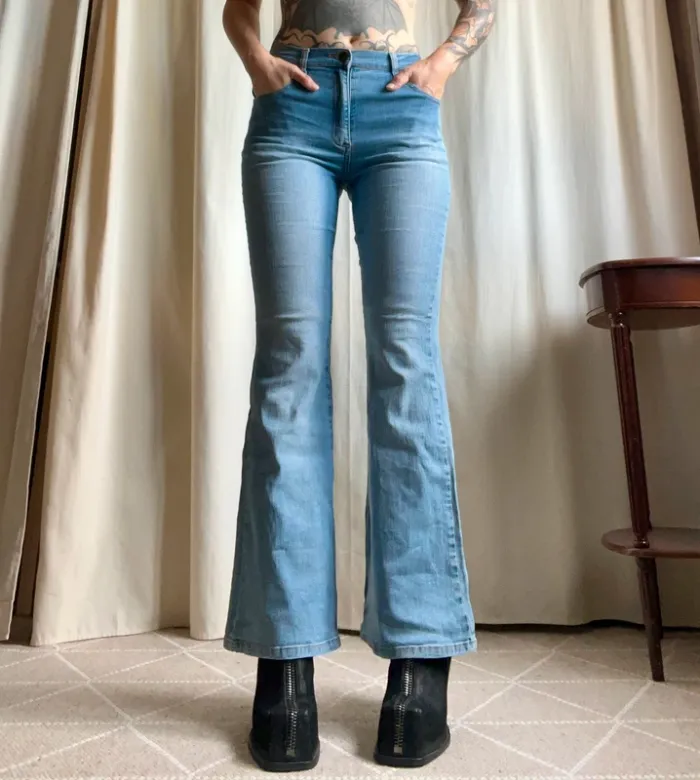 Jeans évasé y2k denim Bratz années 2000 vintage - Taille S - photo numéro 2