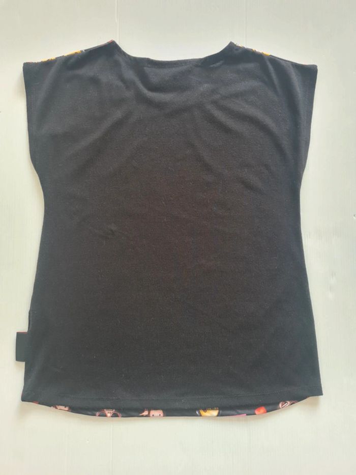 Tee-shirt Emoji bi-matière fille 12 ans peu porté - photo numéro 6