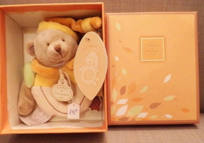 Hochet ours Mélis orange Doudou et compagnie - photo numéro 2
