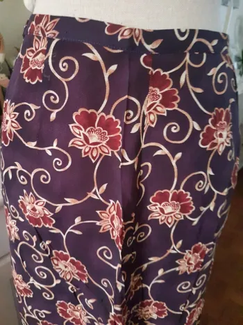 Jupe  longue violine/beige Drôles de dames T 40 Neuve