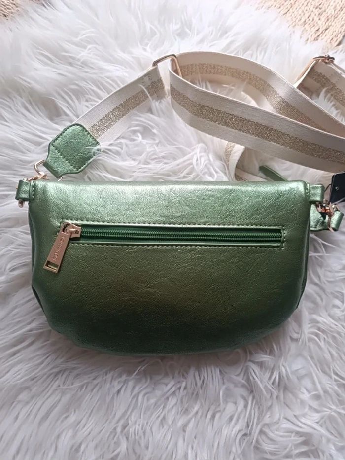 Sac Banane vert irisé Torrente bandoulière ajustable Neuf avec étiquette - photo numéro 3
