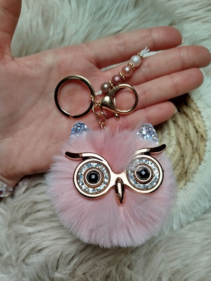 Porte clé pompon chouette