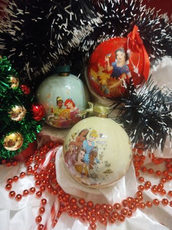 Lot de 3 boules de Noël - Disney princesses