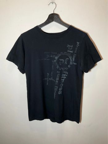 T-shirt noir pour femme Planet Fitness fabriqué aux USA taille S 361