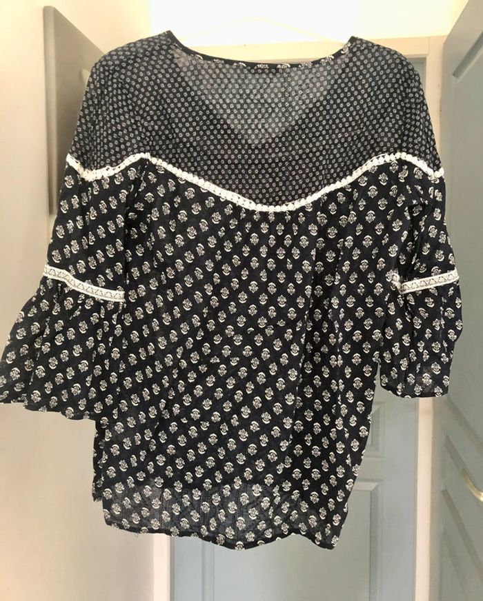 Blouse bleu marine à motifs Only taille XS - photo numéro 2