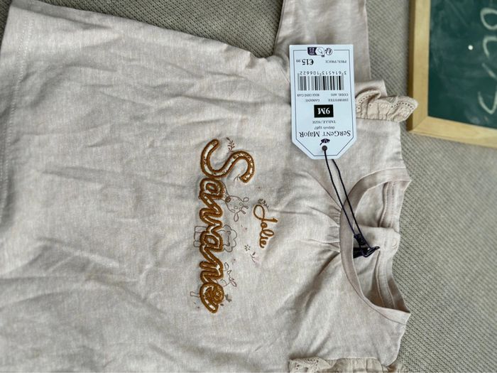 TEE shirt neuf avec étiquette, fille, 9mois, marque sergent major - photo numéro 2