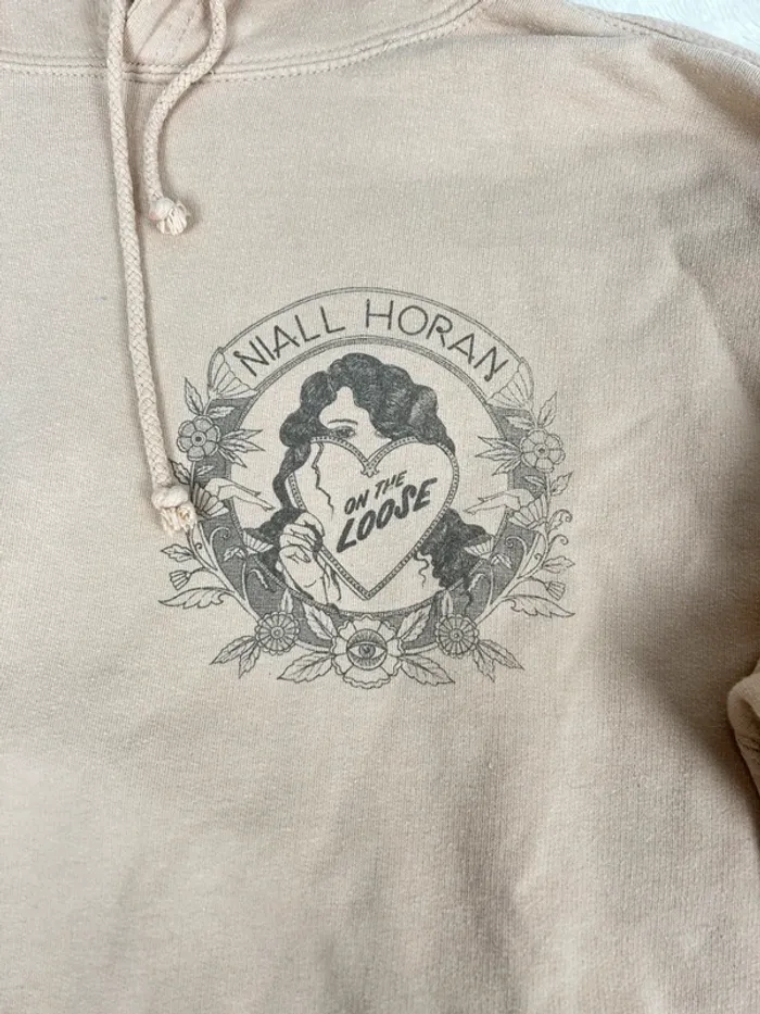 Hoodie beige oversize Niall Horan imprimé "On The Loose" taille M - photo numéro 2
