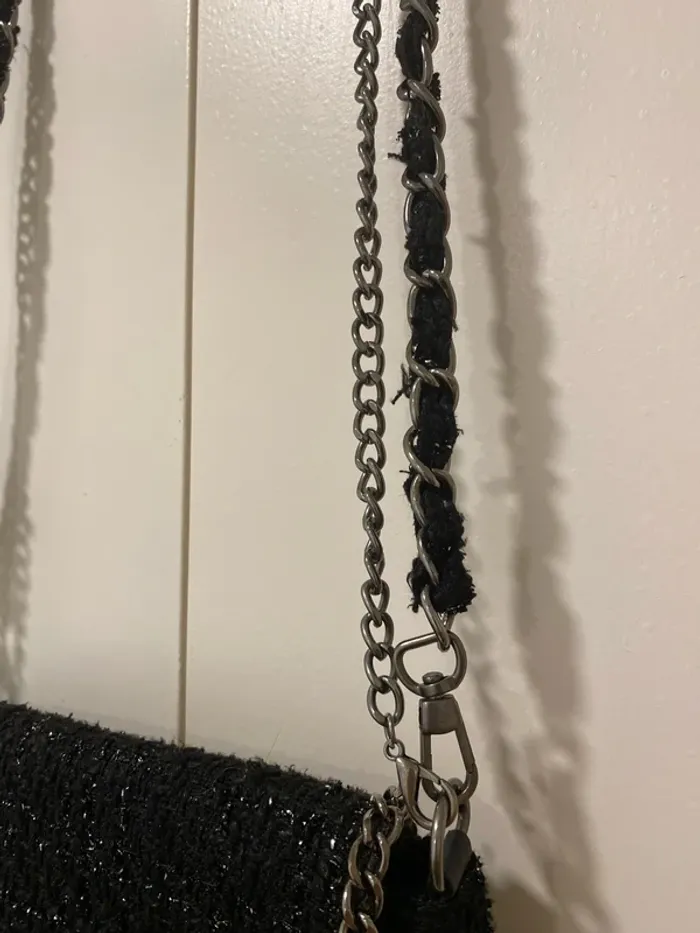 Sac bandoulière noir effet tweed Zara - photo numéro 5