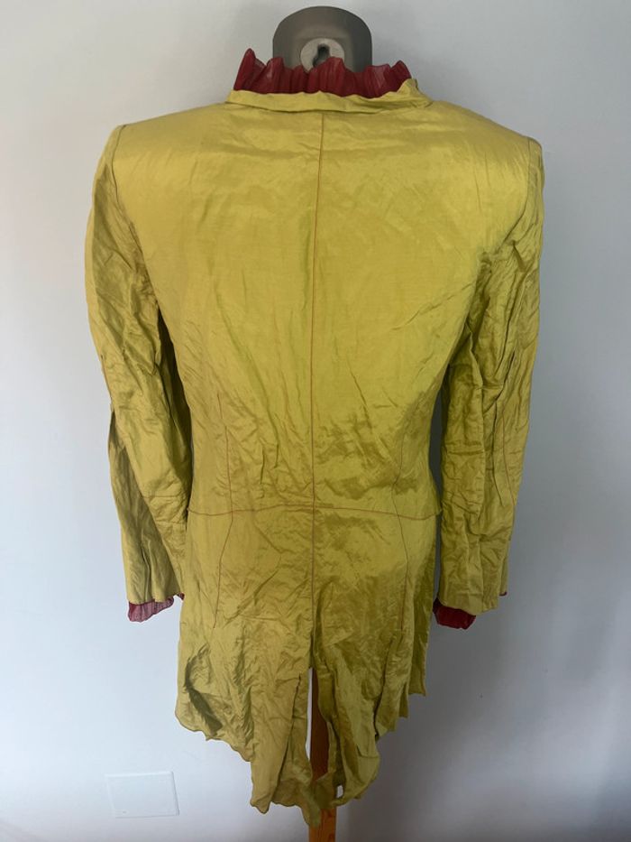 Veste légère Saona verte & rose - Taille 42 - Boutons fleuris & épaules rembourrées - photo numéro 6