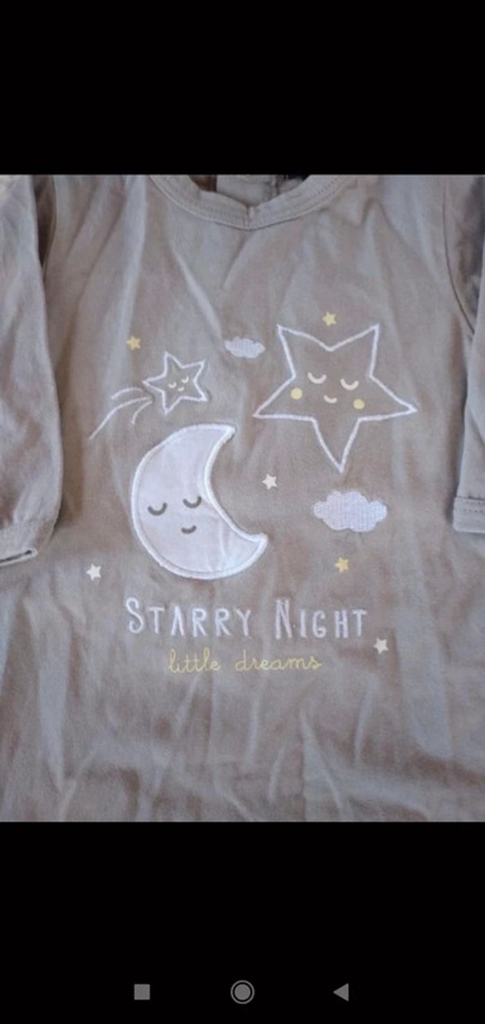 Pyjama grenouillère coton été léger Mixte 3 mois Starry night Étoile Lune Kiabi - photo numéro 5