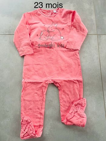 Pyjama rose 23 mois lapins tex baby