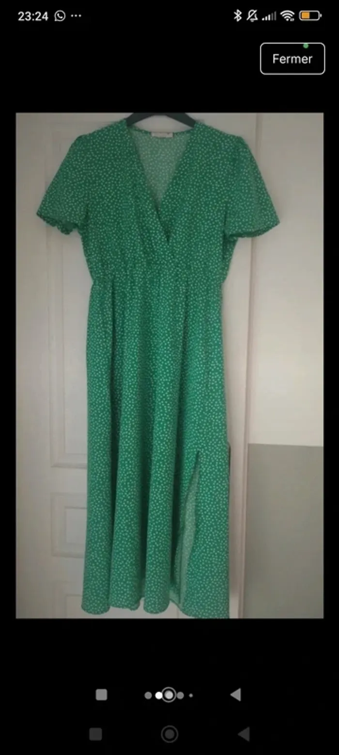 Robe longue verte à motifs coeurs Lili&Lala S - photo numéro 2