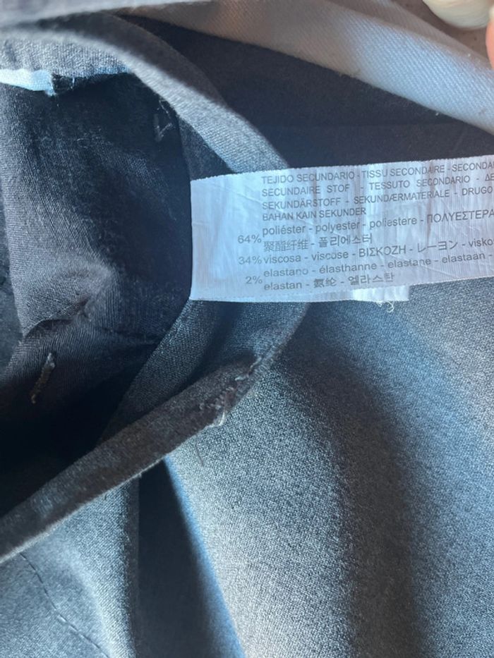 Pantalon à pince gris et blanc Bershka 38 - photo numéro 7
