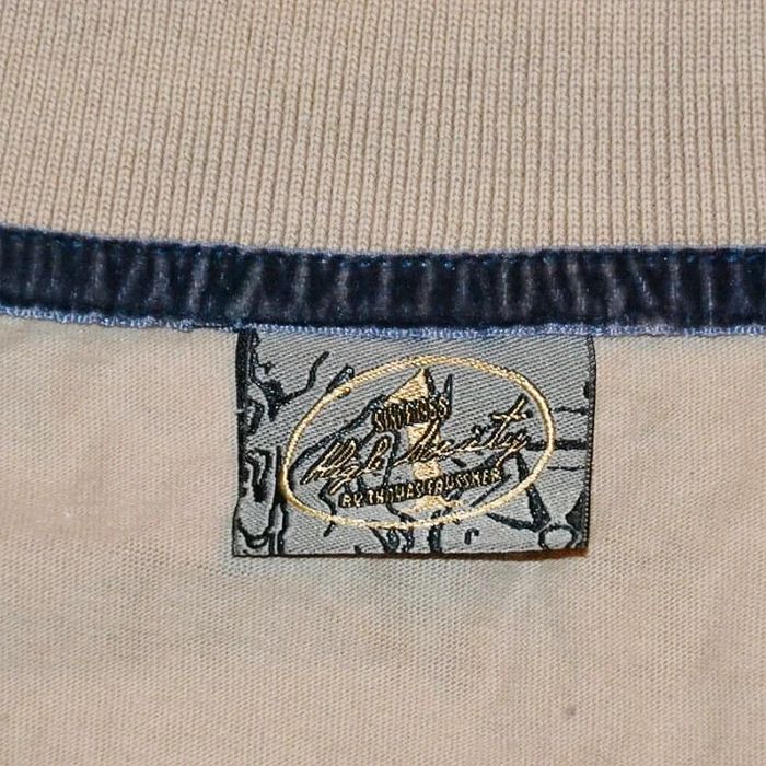 High Society Designed for Ritz Rosi Polo Col V Beige Homme Exclusive Vintage Deer Y2K (Taille M) - photo numéro 8