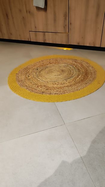 Tapis en jute moutarde Ø90
