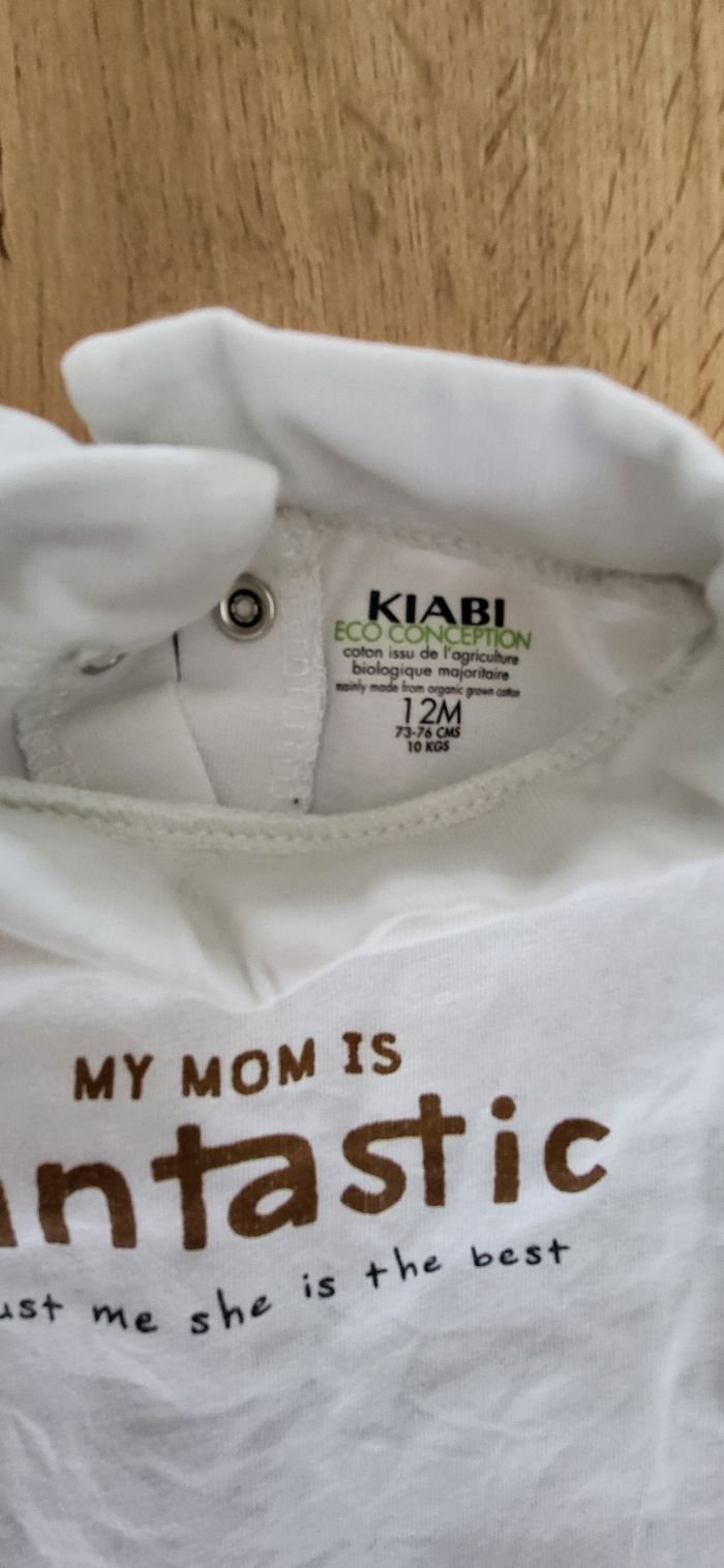 Sous pull Kiabi blanc et marron - photo numéro 3