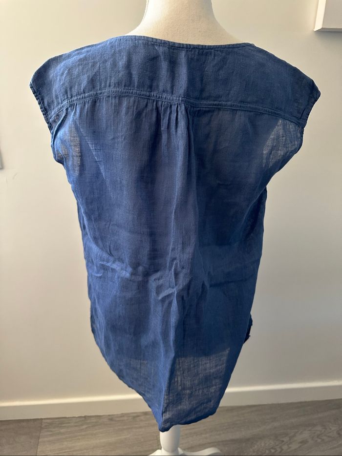 Blouse bleue en lin 123 T38 M - photo numéro 5