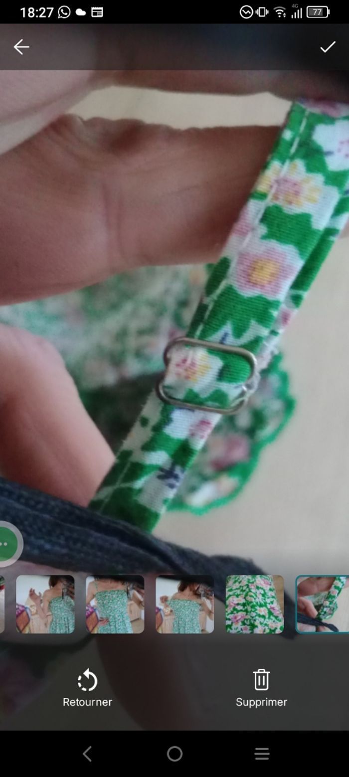 Robe fleurie s vert et rose c76 - photo numéro 9