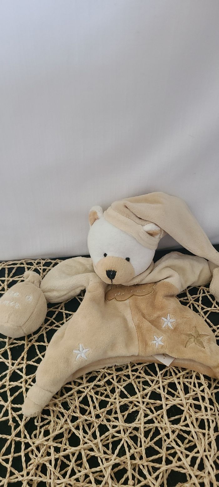 Doudou marionnette ours écru beige Un Rêve de Bébé BABY NAT - photo numéro 2
