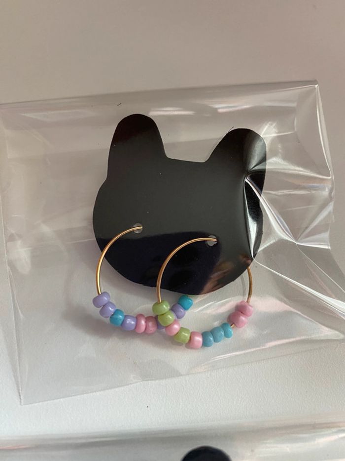 Lot de 2 paires de boucles d’oreilles anneaux avec petites - photo numéro 2