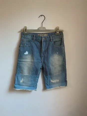 Short en jean rayé style usé – Denim Co – 12/13 ans