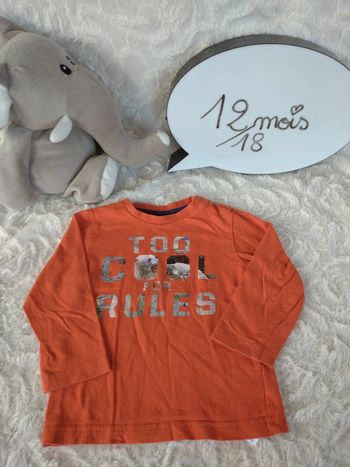 Tee shirt chemise manches longues Garçon 12/18 mois Too cool for rules Mexx 100% coton