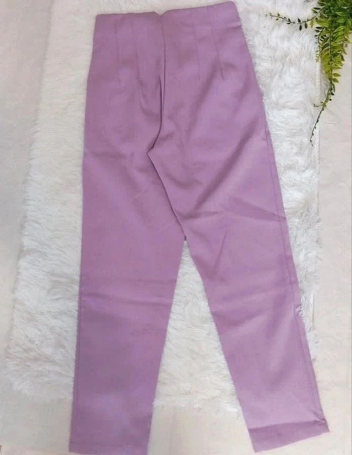 Pantalon Costume Taille Haute Pour Femme. Couleur Lila. Taille XS - photo numéro 2