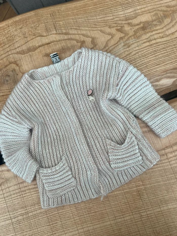 Gilet en laine épais tape à l’œil 2 ans fille rose pale