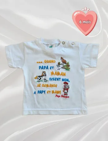 T-shirt blanc garçon 6 mois