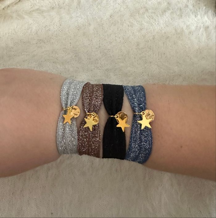 Bracelet tissu petite étoile dorée - photo numéro 2