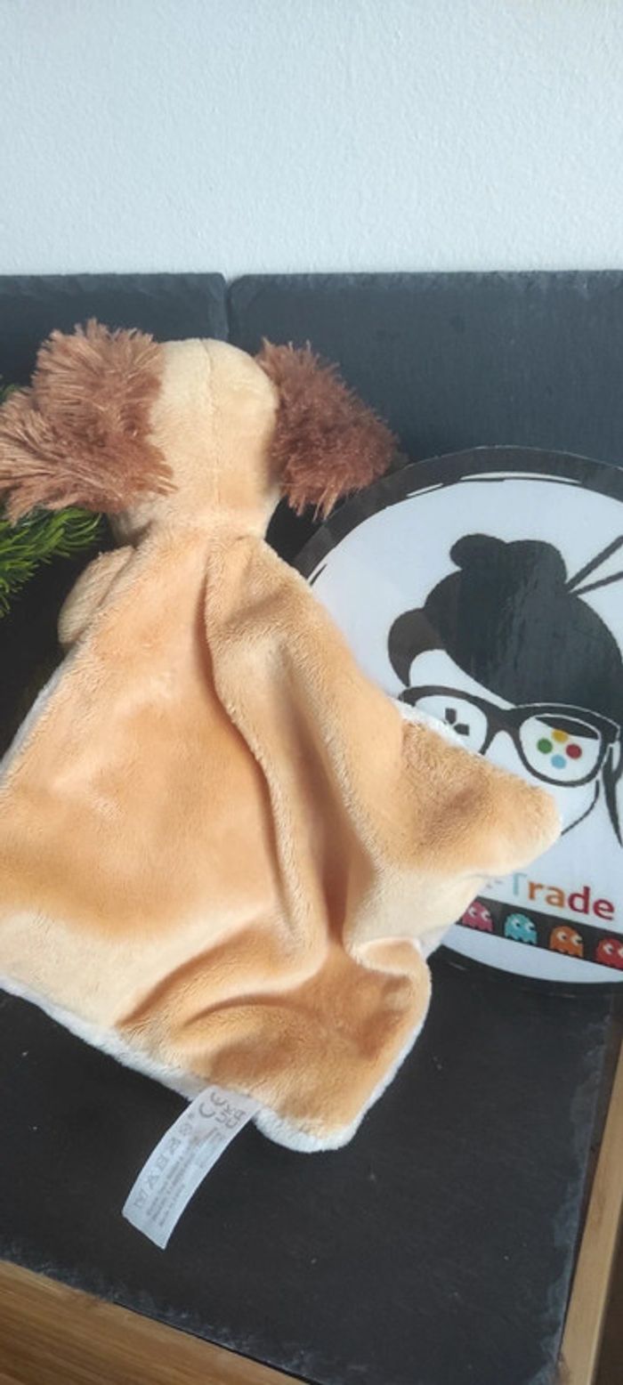 Doudou plat chien La belle et le clochard lady marron coeur rose beige blanc disney nicotoy - photo numéro 2