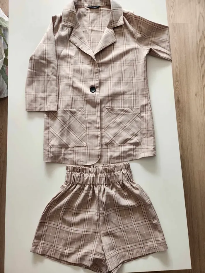 ensemble Blazer Short Shein Carreaux XS