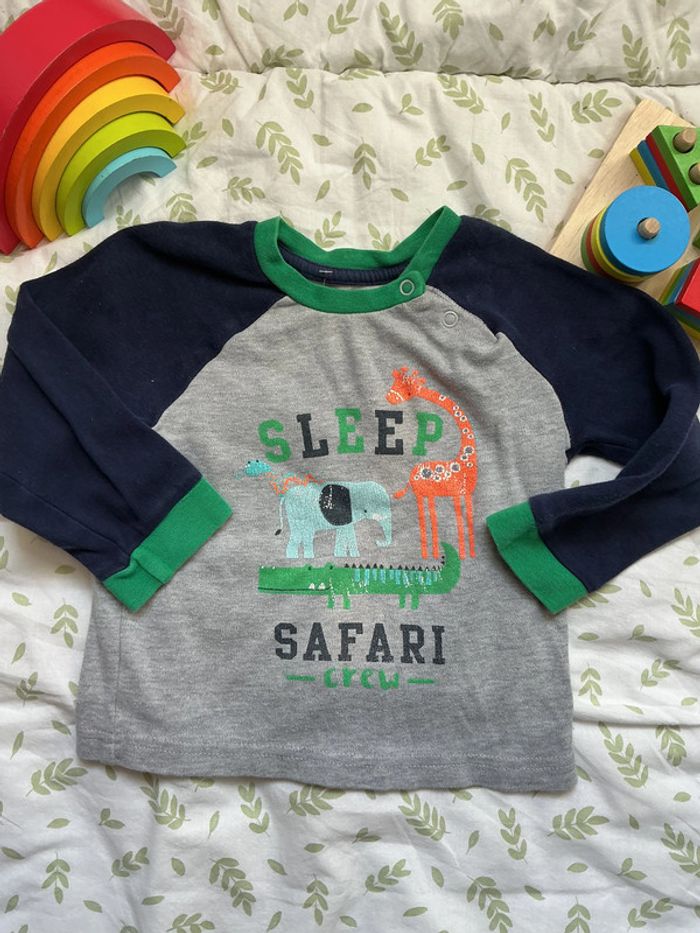 pyjama 2 pièces en coton gris et marine 18/24 mois primark - photo numéro 3