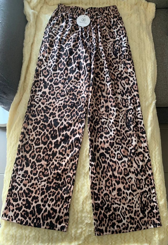 Pantalon large léopard