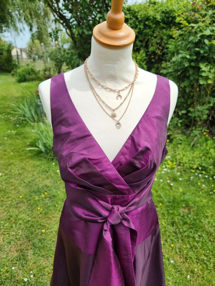 Superbe robe de cérémonie violet satiné * T40 * - photo numéro 8