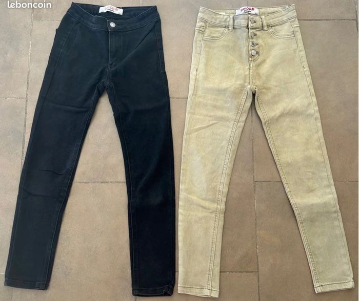 Lot 2 jeans skinny taille 30 (10/12 ans)