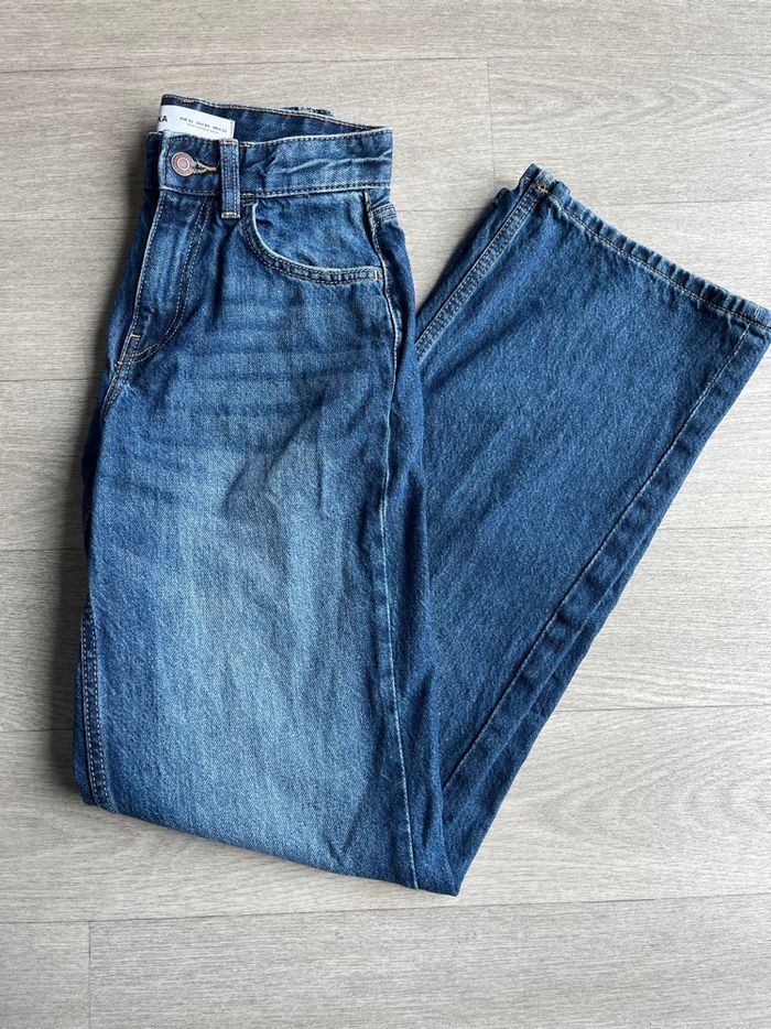 Jean large taille haute bleu foncé Bershka T32