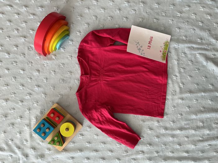 teeshirt manches longues fuchsia 18 mois vertbaudet - photo numéro 2