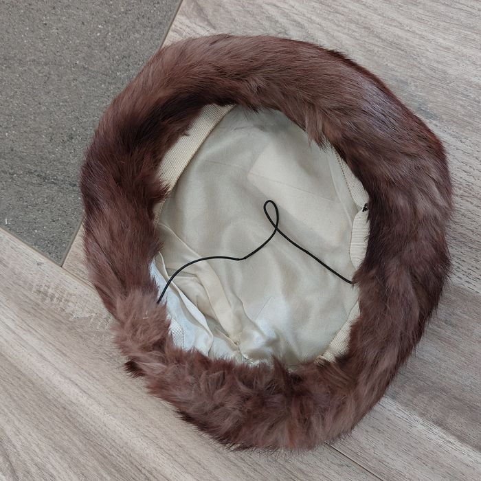 Toque vintage fourrure véritable marron - photo numéro 2