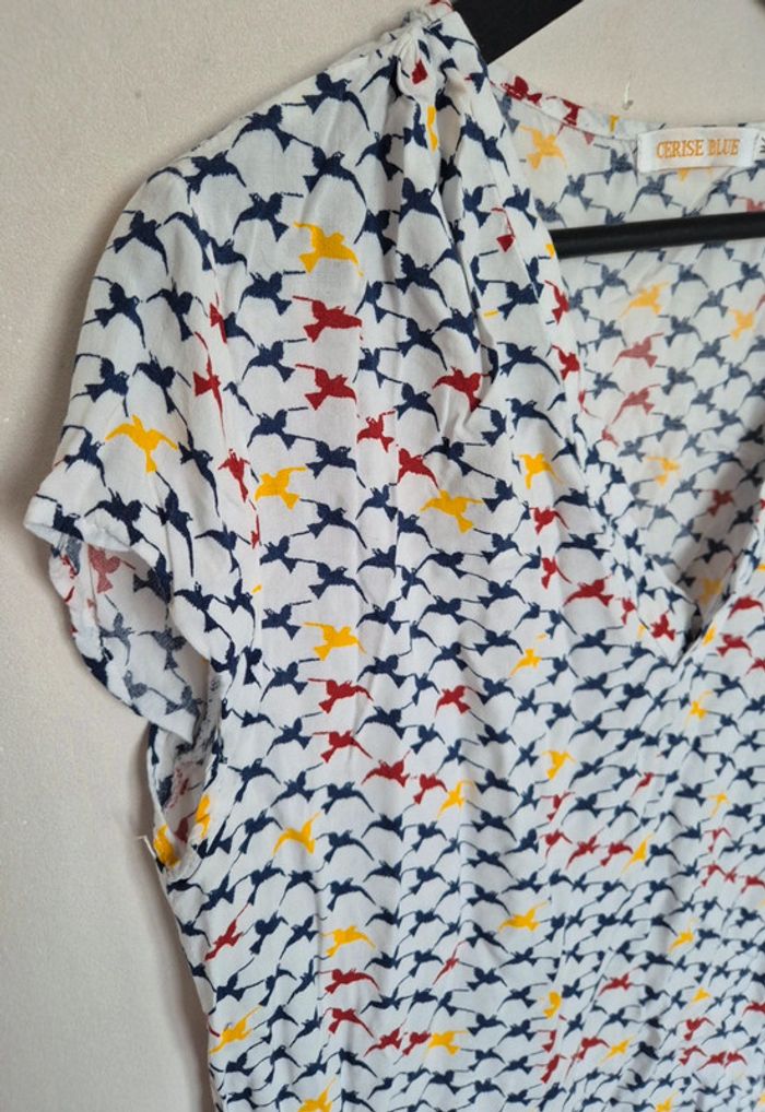 Blouse cerise bleue taille M/L - photo numéro 5