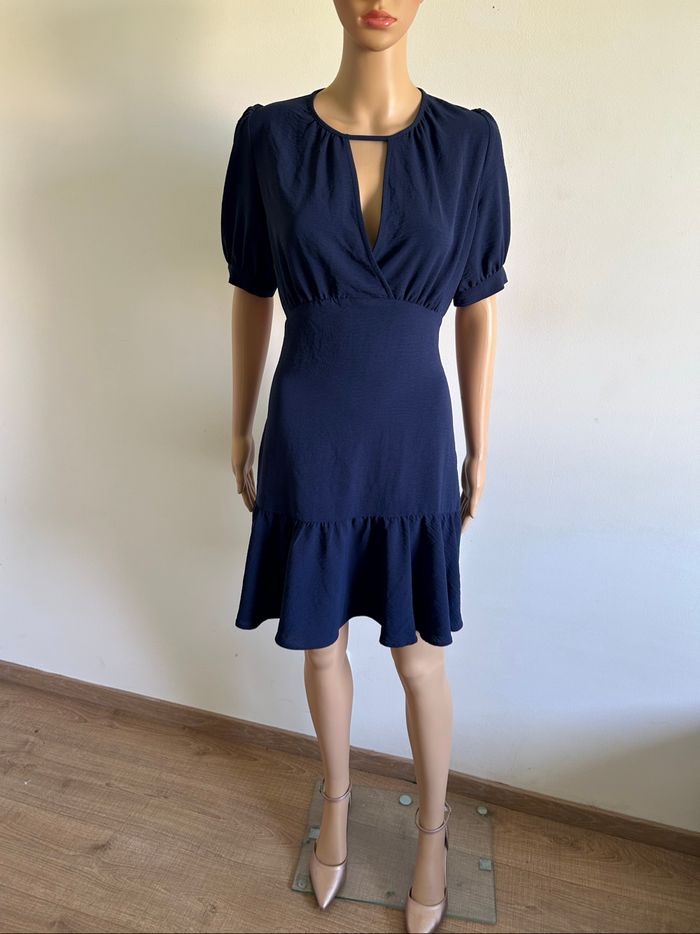 Robe bleue marine neuve à manches courtes Morgan taille 34 (valeur 60€) - photo numéro 3