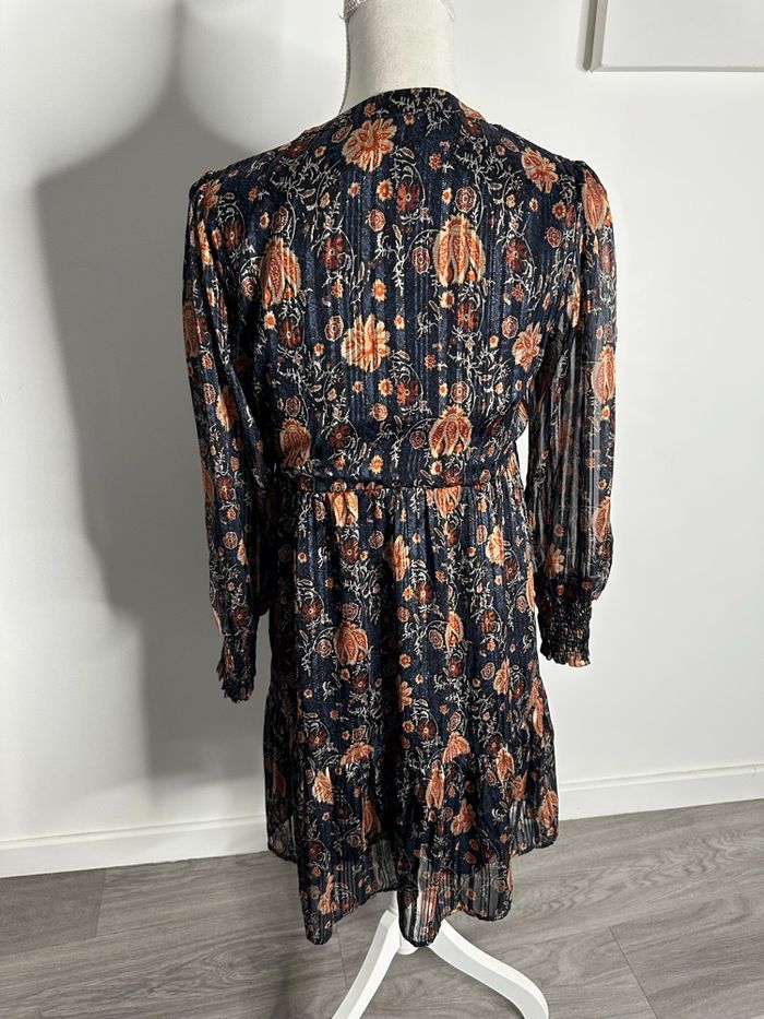 Robe à fleurs Paisley bleu marine orange doré Maison 123 T36 S - photo numéro 10