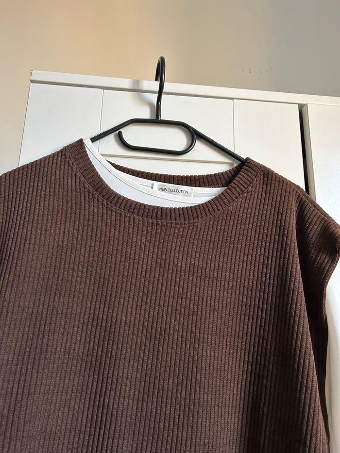 Ensemble Pantalon Blouse 3 pièces marron Neuf New Collection Taille Unique - photo numéro 7