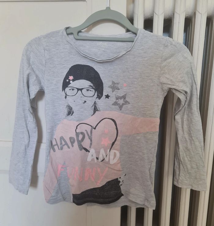 Tee shirt manches longues Gris Gemo taille 10 ans