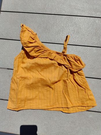 Débardeur jaune moutarde fille 5 ans