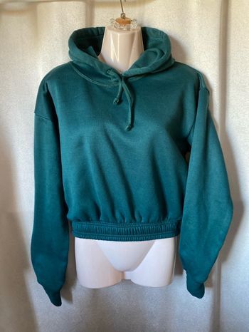 Pull sweat court vert à capuche L RED