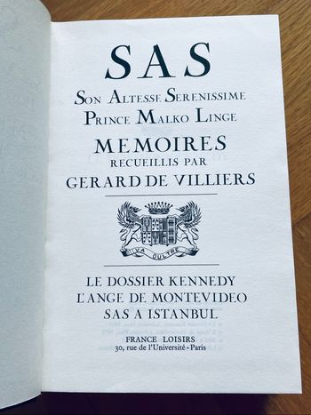SAS Mémoires recueillis par Gérard de Villiers