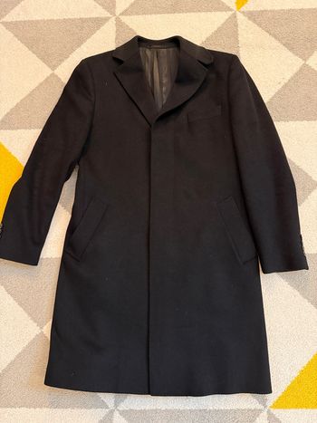 Long manteau en laine et cachemire noir Bayard Taille M
