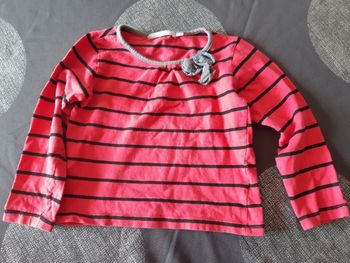 Tee shirt rayé rose